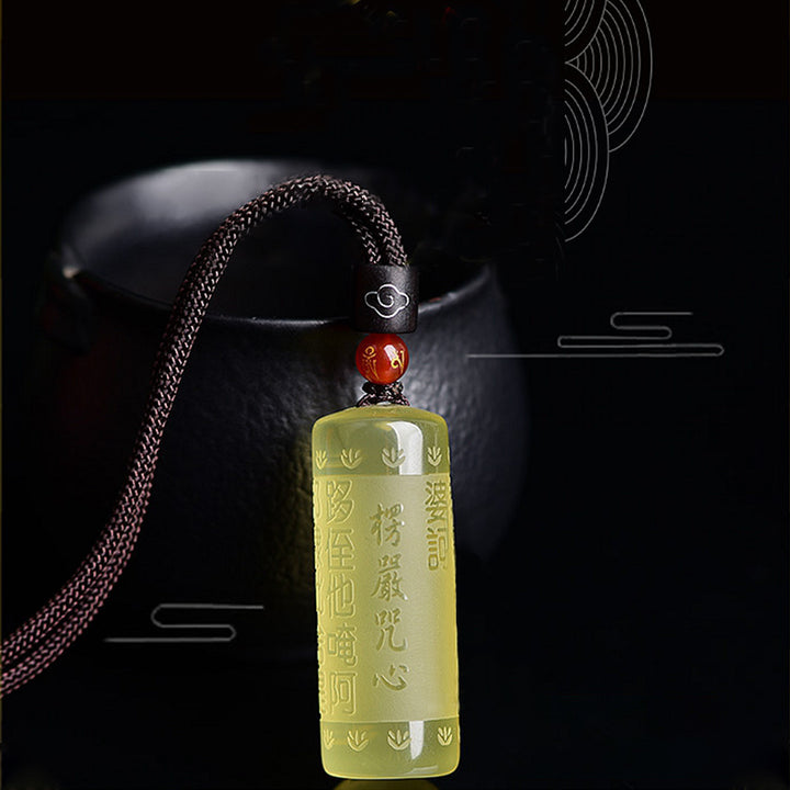 Heart Sutra Citrine Happiness Strength Necklace Pendant - image 4