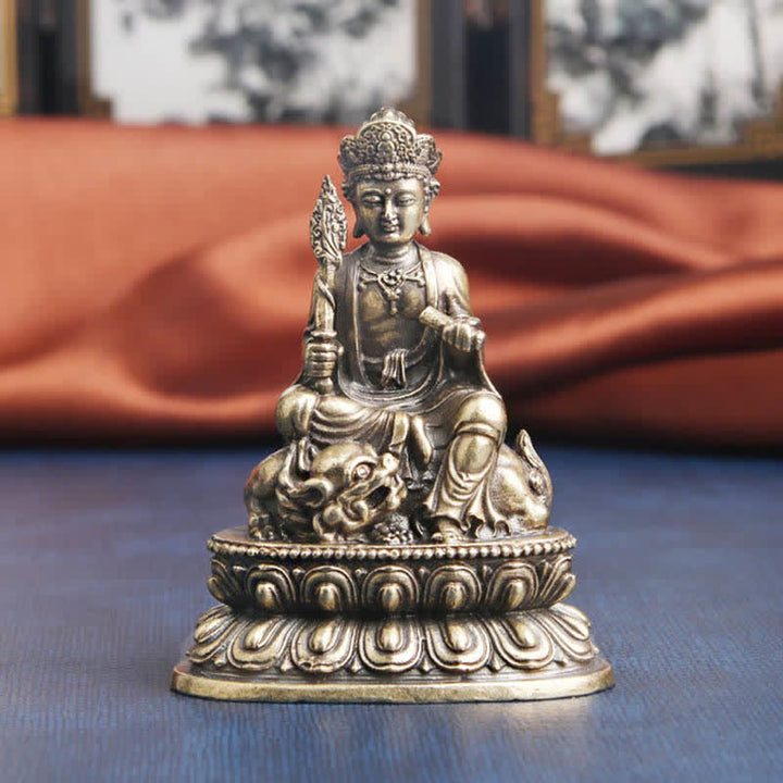 Buddha Stones Manjusri Bodhisattva Serenity Copper Statue Decoration - image 2