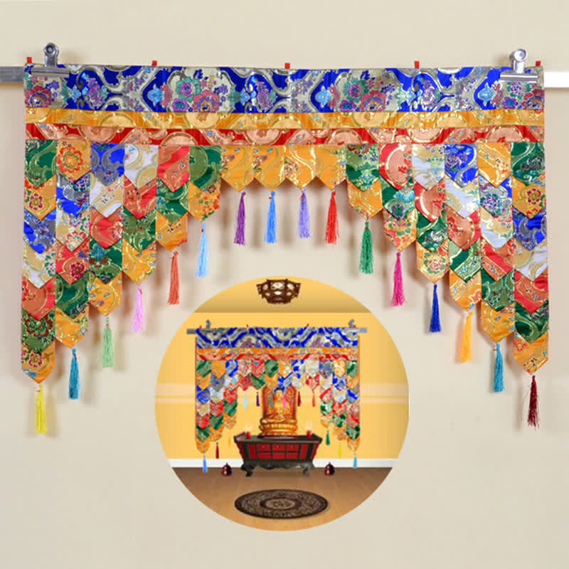 Tibetan Five Colors Hanging Curtain Prayer Altar Healing Meditation Curtain - image 1