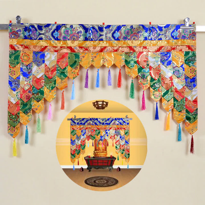 Tibetan Five Colors Hanging Curtain Prayer Altar Healing Meditation Curtain - image 1