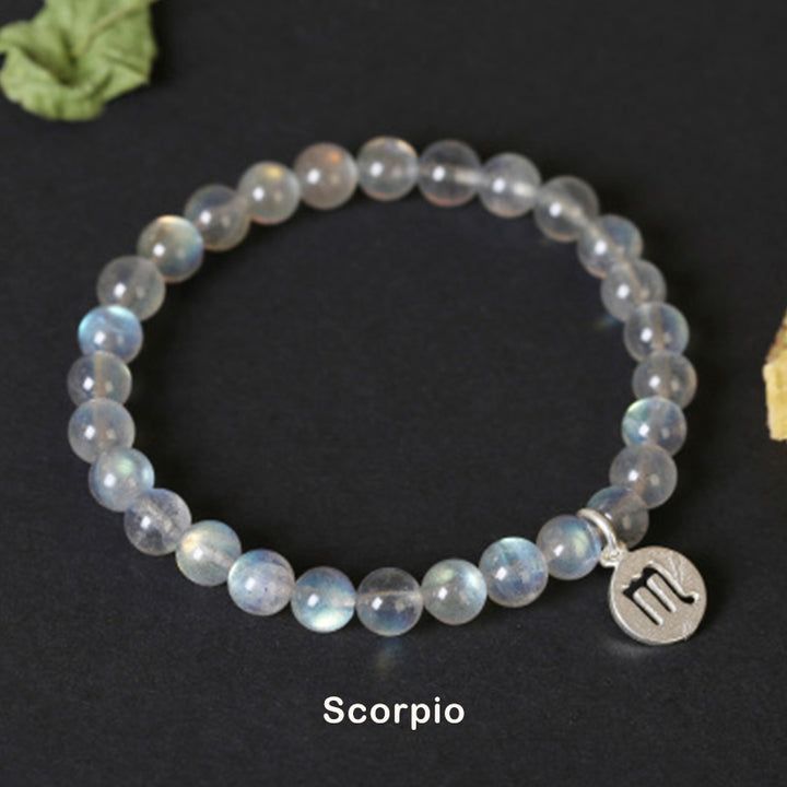 12 Constellations of the Zodiac Moonstone Charming Bracelet - Scorpio - image 16