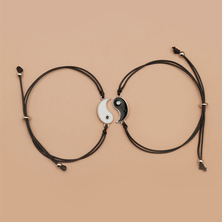 Buddha Stones 2pcs Yin Yang Hematite Couple Bracelet - image 12