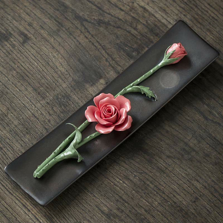 Buddha Stones Lotus Peony Rose Flower Ceramic Spiritual Incense Burner - image 11