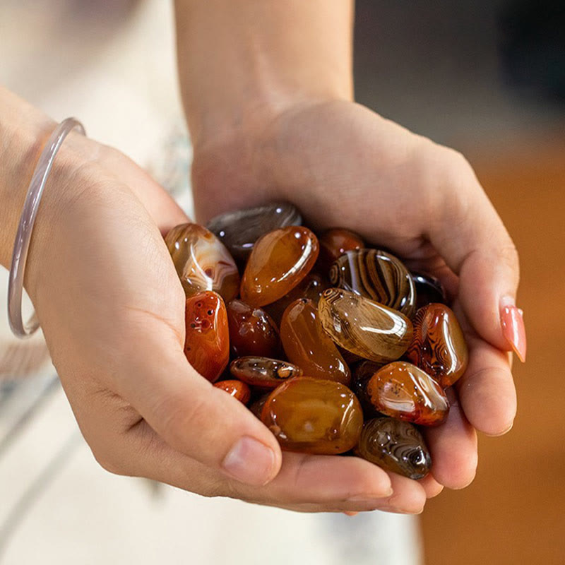 Buddha Stones Random Sardonyx Stone Positive Key Chain - image 2
