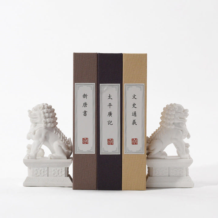 Buddha Stones 2Pcs Lion Statue Courage Strength Resin Home Office Decoration - image 6