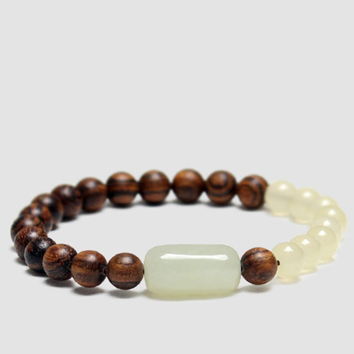 Buddha Stones  Jade Sandalwood Luck Abundance Bracelet - 8mm - image 0