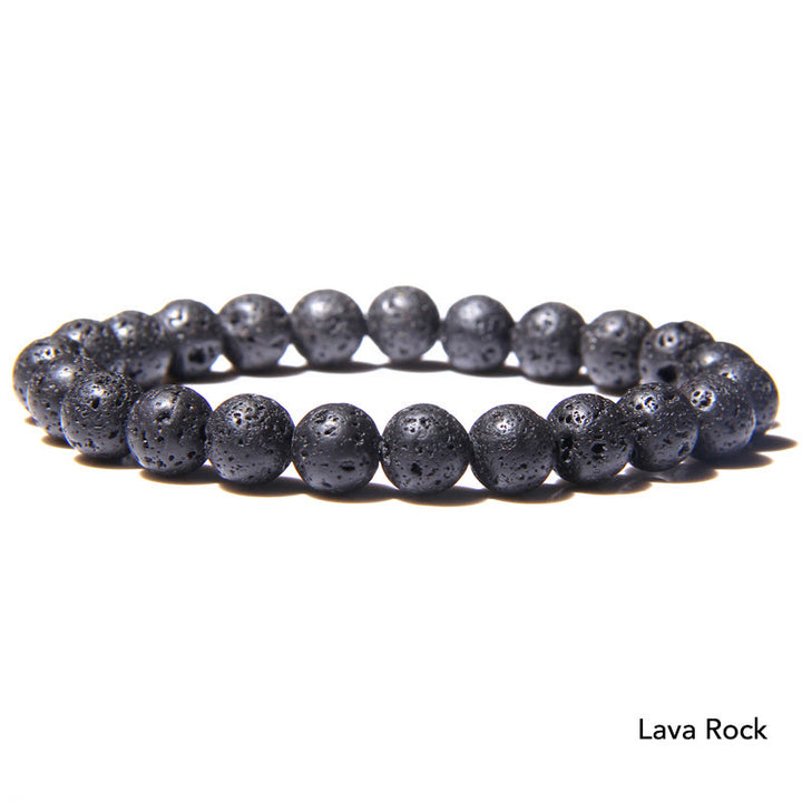 Natural Agate Stone Crystal Balance Beaded Bracelet - Lava Rock - image 9