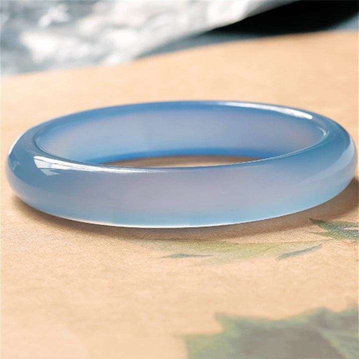 Buddha Stones Blue Chalcedony Emotional Balance Bracelet Bangle - image 1