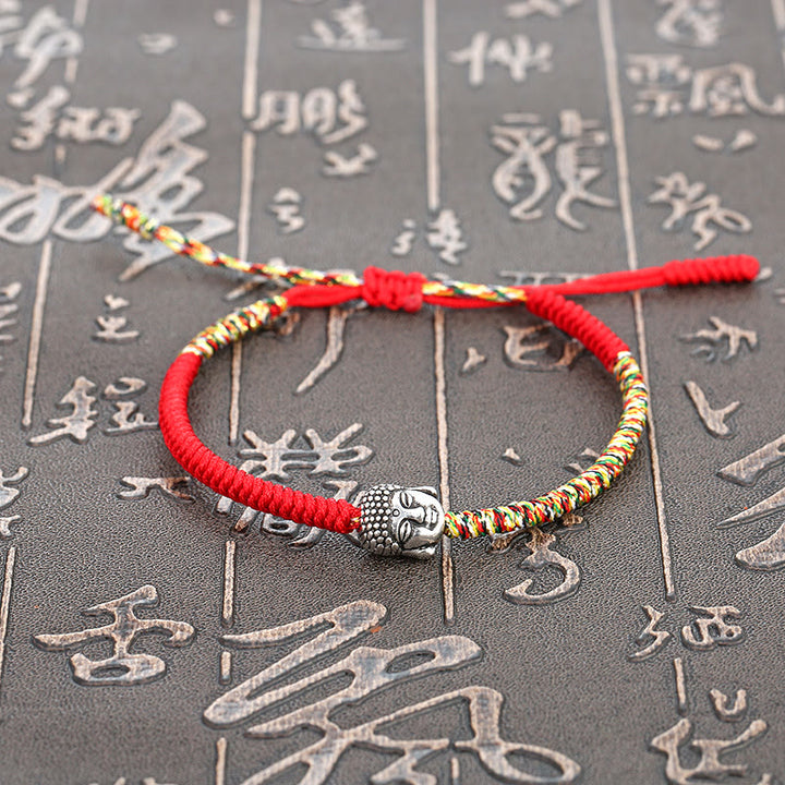 Buddha Stones Handmade Colorful King Kong Knot Buddha Serenity String Bracelet - image 5