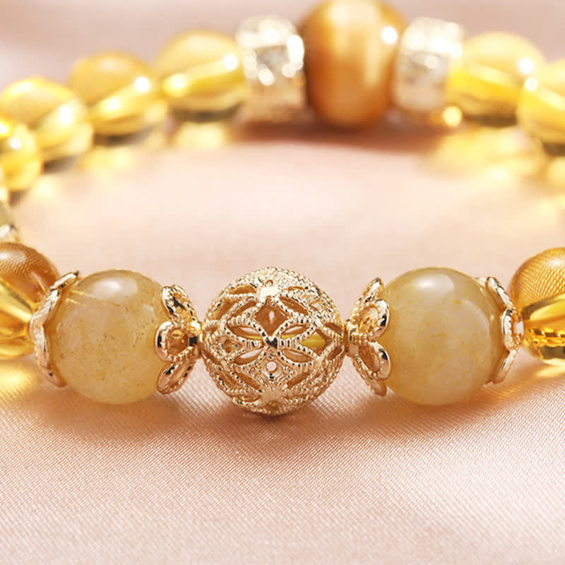 Buddha Stones Citrine Generosity Prosperity Beaded Bracelet - image 7