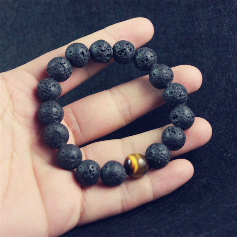 Buddha Stones Lava Rock Tiger Eye Stone Peace Healing Bracelet - image 4