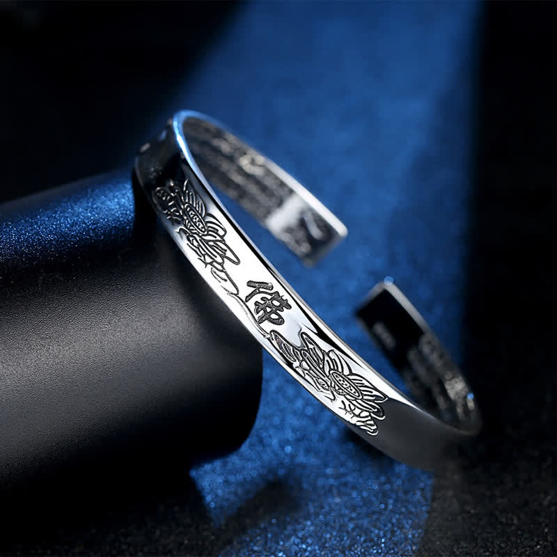 Buddha Stones Heart Sutra Mantra Lotus Peace Copper Cuff Bracelet Bangle - image 3