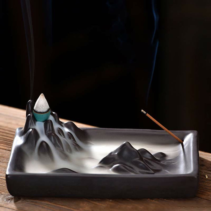 Mountains Flowing Water Ceramic Blessing Backflow Incense Burner - image 7