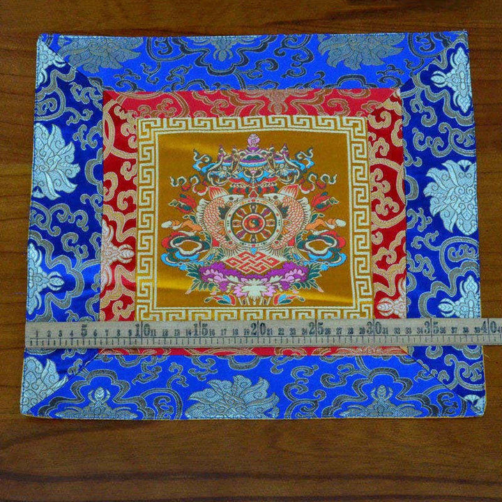 Prayer Altar Mat Meditation Strength Endless Knot Vajra Man-Bcu Kalachakra Auspicious Symbols - image 9