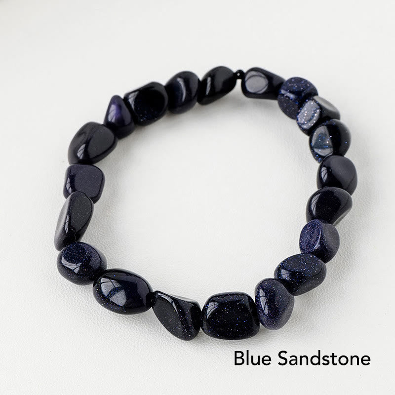 Natural Irregular Shape Crystal Stone Spiritual Awareness Bracelet - Blue Sandstone - image 35