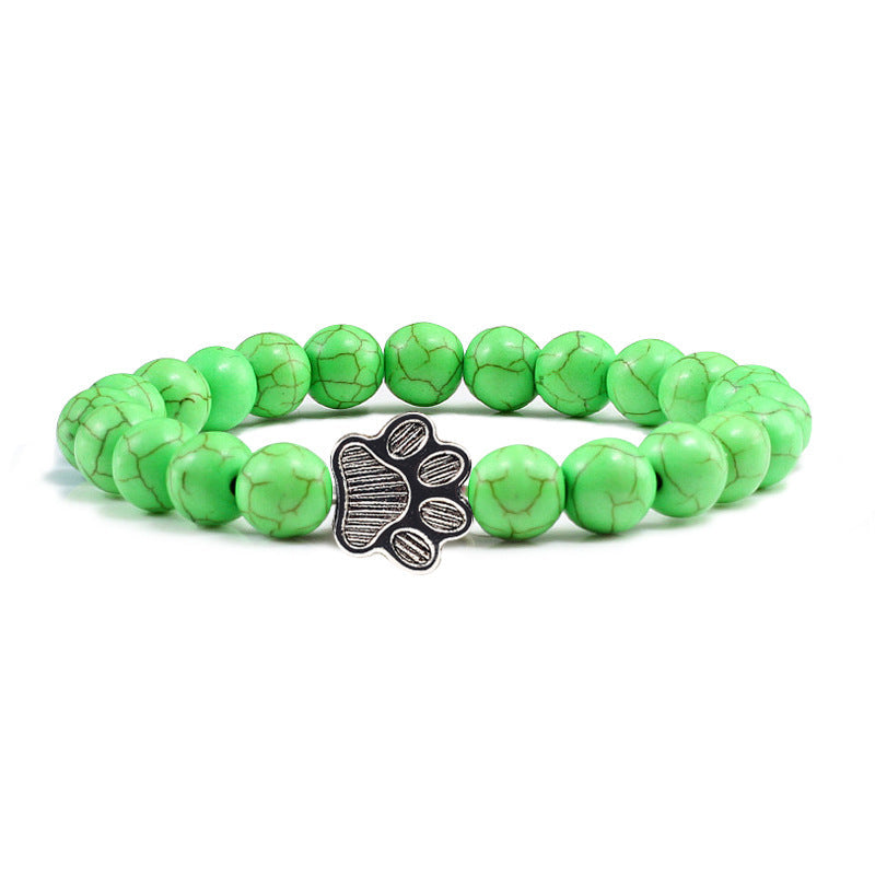 Buddha Stones “Save A Dog” Stone Bracelet - Green Beads - image 14