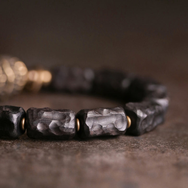 Buddha Stones Ebony Wood Copper Balance Protection Couple Bracelet - image 6