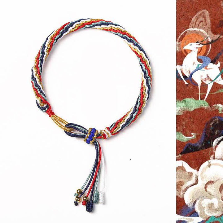 Reincarnation Knot Luck String Protection Braid Bracelet - Red (Wrist Circumference 14-20cm) - image 6