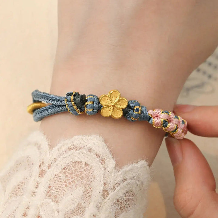 Buddha Stones Peach Blossom Design Wealth String Bracelet - image 7
