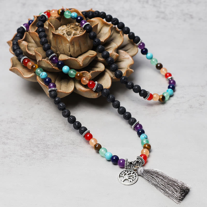 Buddha Stones Healing Crystal Mala Prayer Beads 108 Meditation Healing Multilayer Bracelet Necklace - 3 - image 12