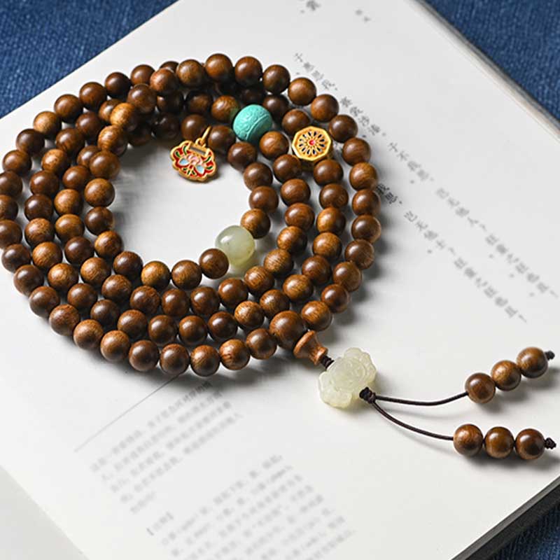 Buddha Stones Tibetan Rosewood Protection Calm Bracelet Mala - image 2