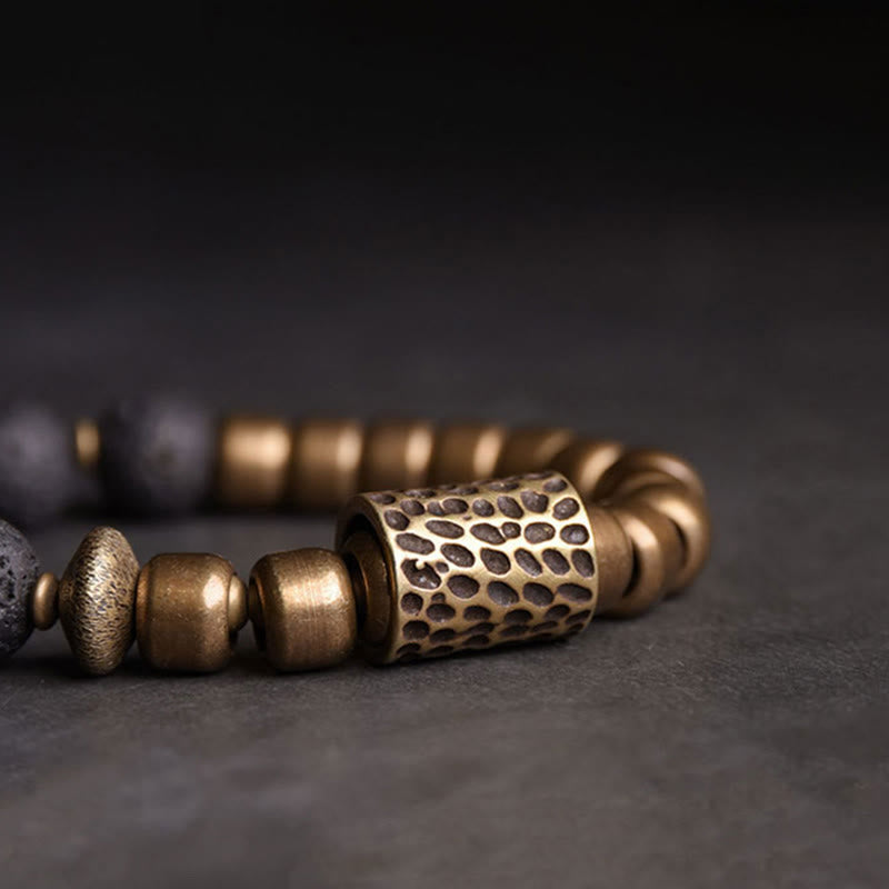 Buddha Stones Lava Rock Stone Rainbow Obsidian Copper Support Healing Bracelet - image 4