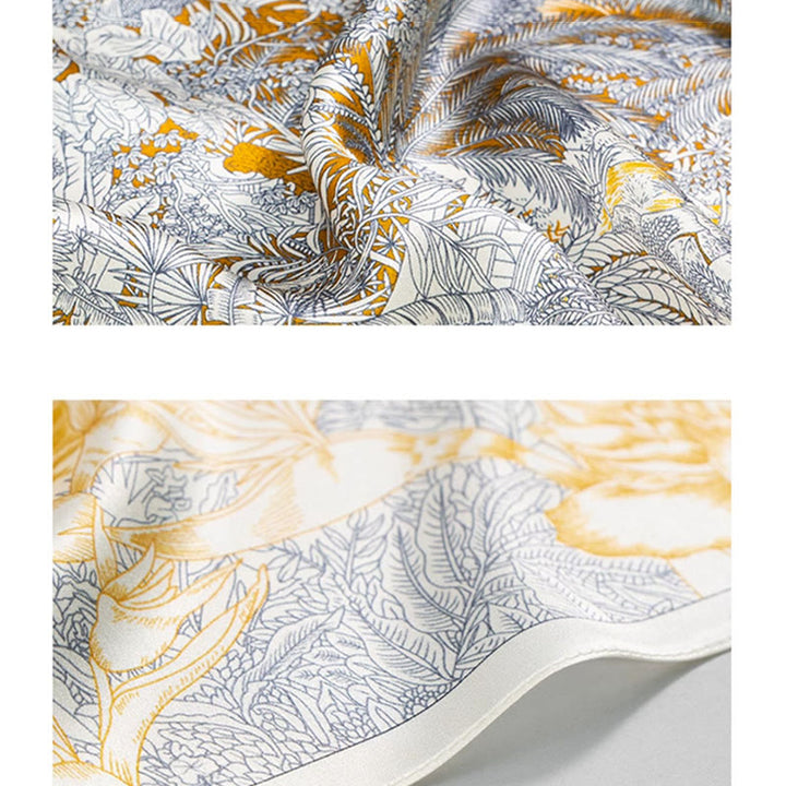 Buddha Stones Jungle Oil Painting Auspicious Clouds 100% Mulberry Silk Scarf Premium Grade 6A Double-sided Silk Neck Scarf - image 3