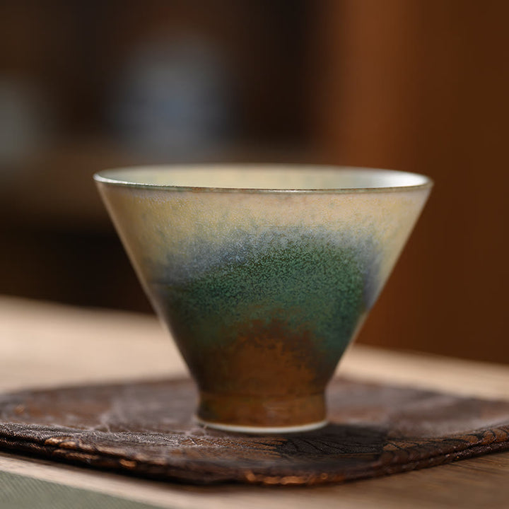 Buddha Stones Vintage Furnace Transmutation Kiln Porcelain Teacup Kung Fu Tea Cup - 7.2cm*5.2cm*60ml - image 3