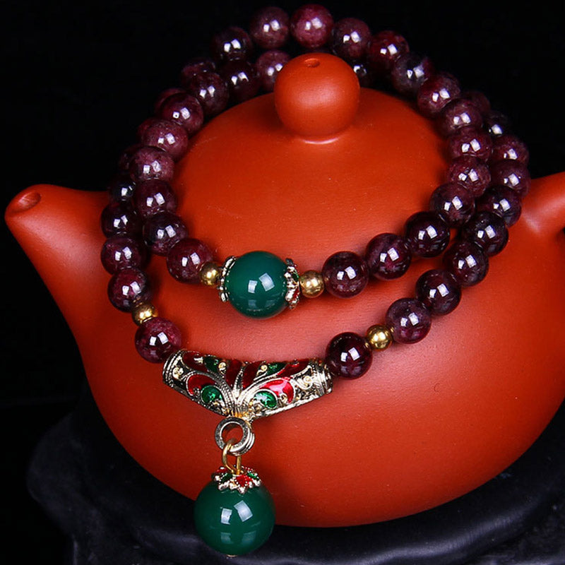 Buddha Stones Natural Garnet Blessing Bracelet - image 3