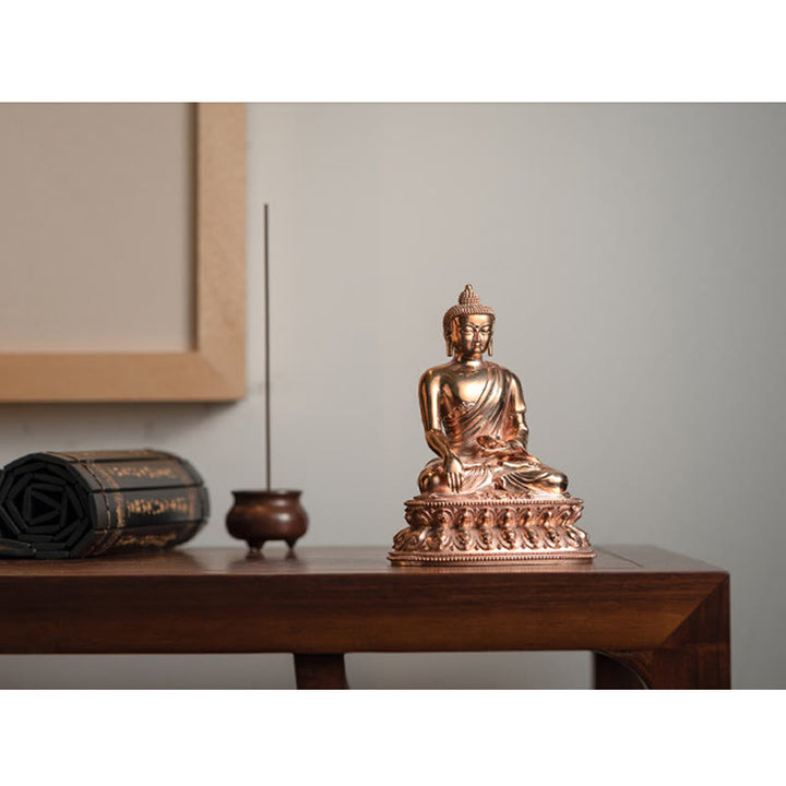 Buddha Stones Gautama Shakyamuni Buddha Figurine Serenity Copper Statue Home Decoration - image 9