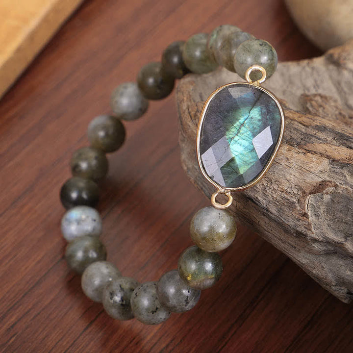 Buddha Stones Natural Labradorite Moonstone Support Healing Beaded Bracelet - image 1