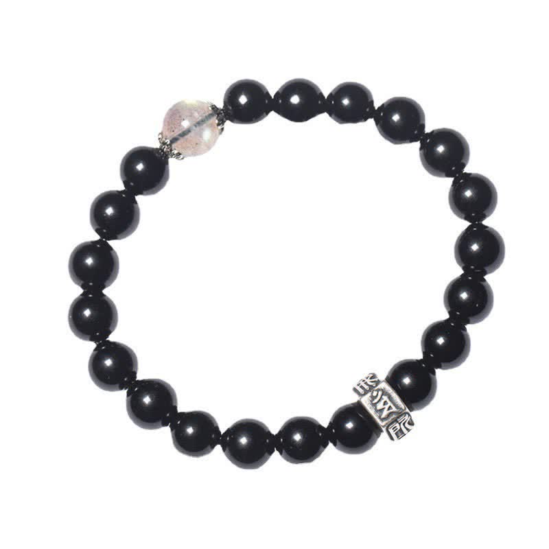 Buddha Stones Chinese Zodiac Natal Buddha 925 Sterling Silver Black Obsidian Moonstone Strength Bracelet - image 18