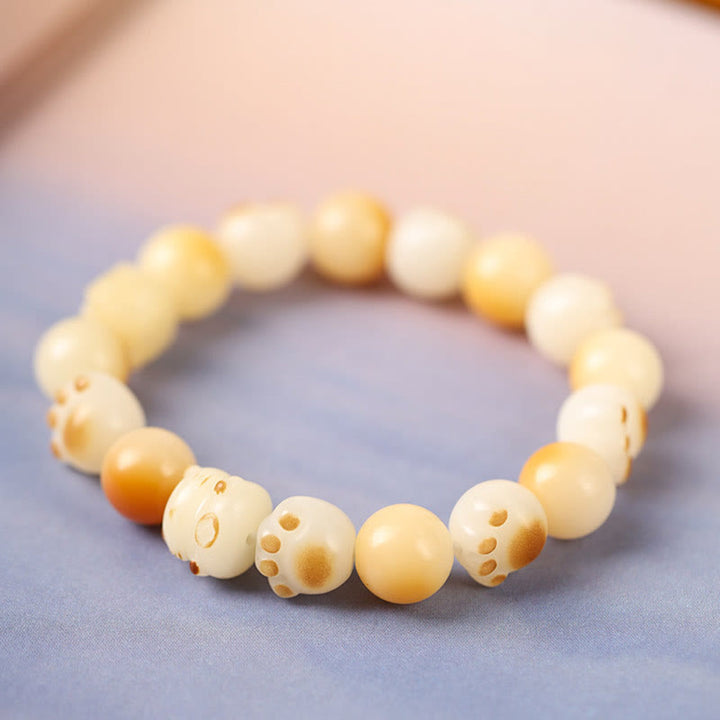 Buddha Stones Natural Bodhi Seed Sandalwood Lucky Cute Cat Head Paw Claw Peace Bracelet - image 14