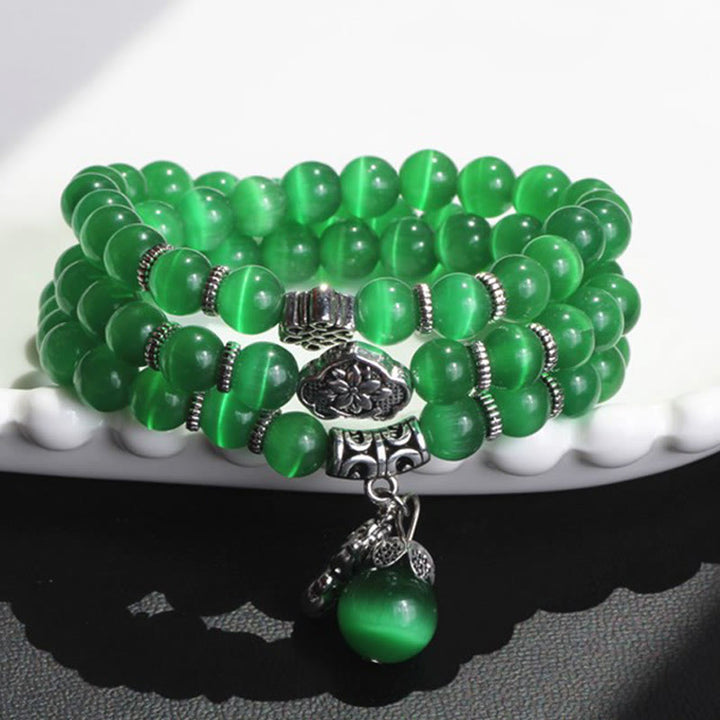 Buddha Stones Cat Eye PiXiu Support Triple Wrap Bracelet - image 8