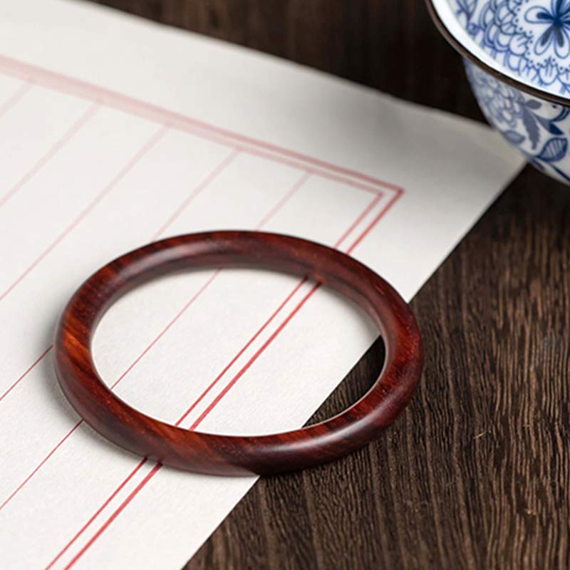 Buddha Stones Tibetan Small Leaf Red Sandalwood Ebony Green Sandalwood Protection Bracelet Bangle - image 8