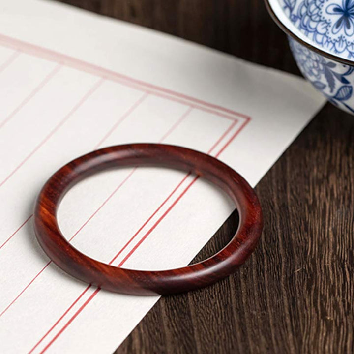 Buddha Stones Tibetan Small Leaf Red Sandalwood Ebony Green Sandalwood Protection Bracelet Bangle - image 8