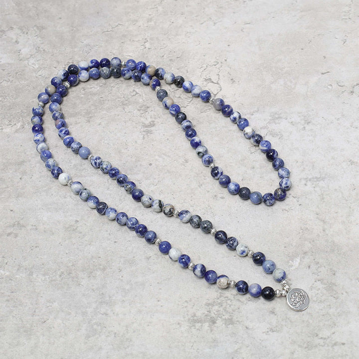 Buddha Stones Natural Blue Aventurine Lotus Peace Necklace Bracelet - image 6