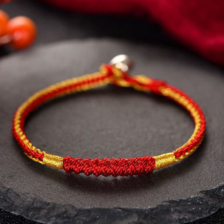 Buddha Stones Tibetan Handmade Braid Luck String Protection Bracelet - Red - 19CM - image 0