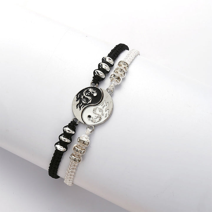 Buddha Stones 2pcs Yin Yang Dragon Couple Bracelet - image 3