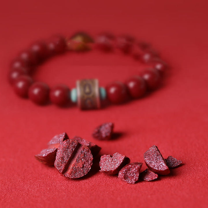 Buddha Stones 925 Sterling Silver Chinese Zodiac Natal Buddha Cinnabar Om Mani Padme Hum Calm Bracelet - image 6