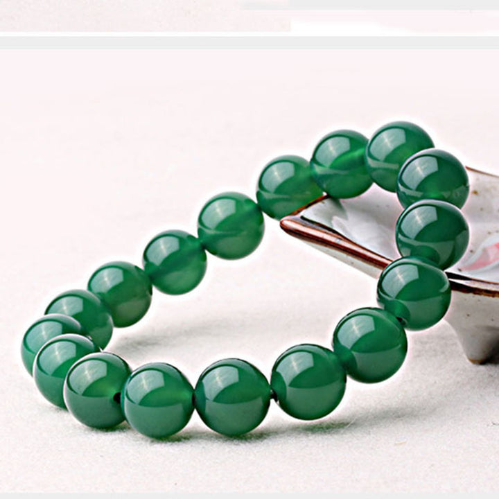 Buddha Stones Natural Green Agate Support Bracelet - image 2