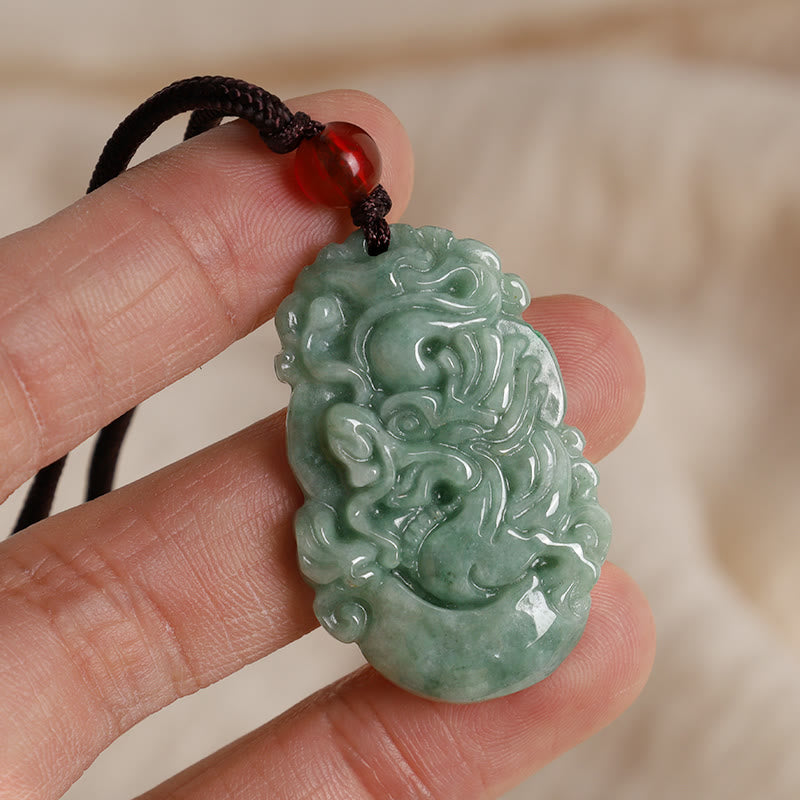 Buddha Stones Natural Jade 12 Chinese Zodiac Prosperity Necklace Pendant - image 3