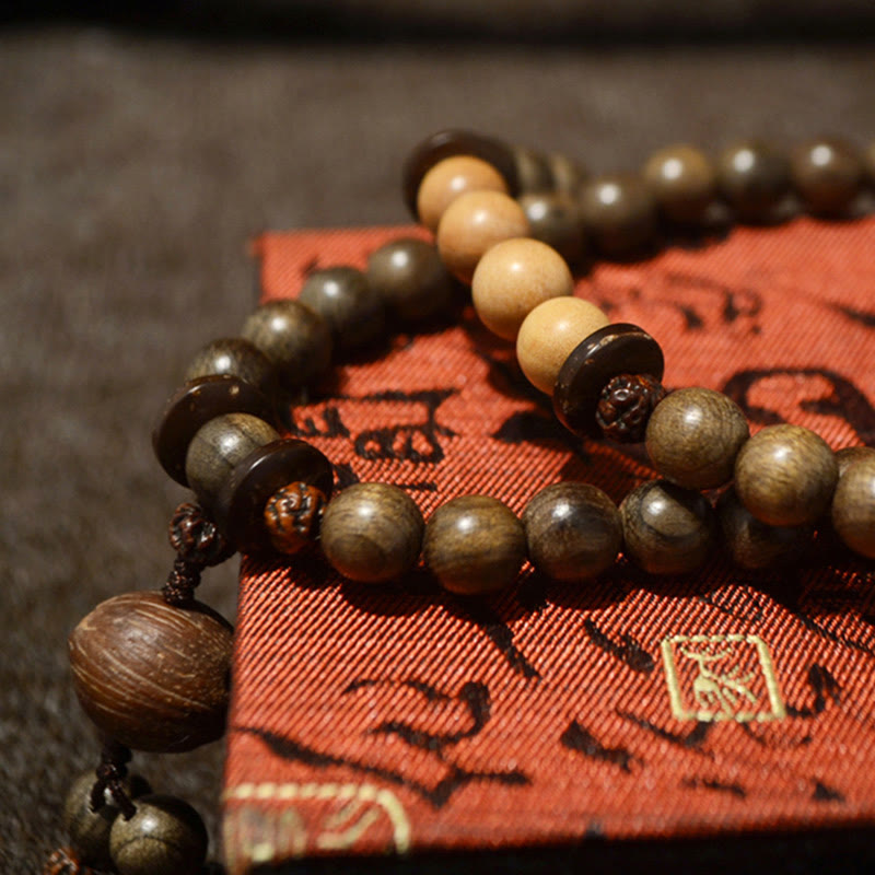 Buddha Stones Tibetan Sandalwood Protection Charm Mala Bracelet - image 7