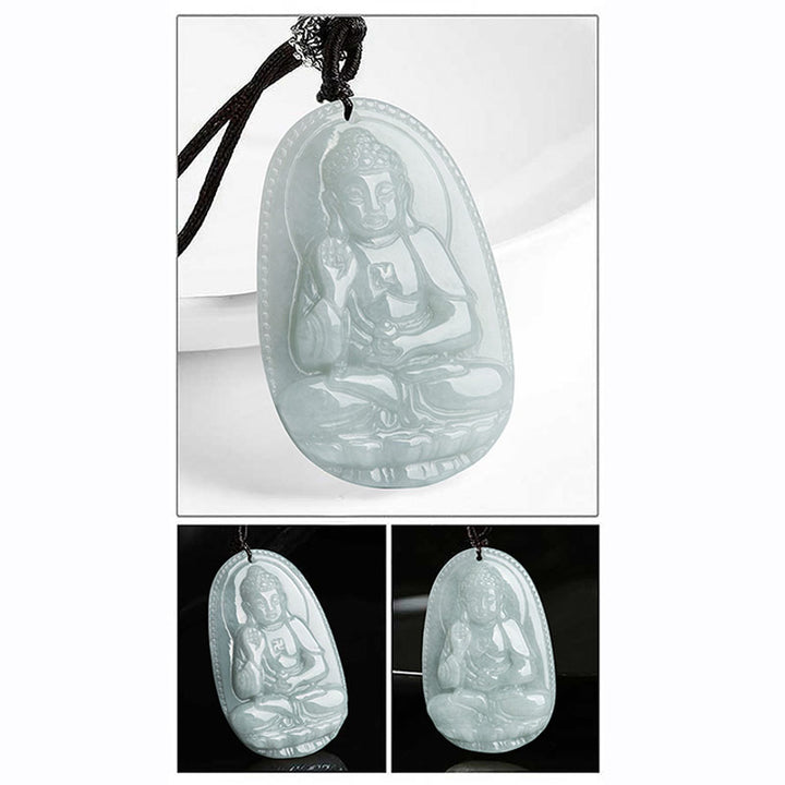 Buddha Stones Chinese Zodiac Natal Buddha Jade Wealth Prosperity Necklace Pendant - image 19