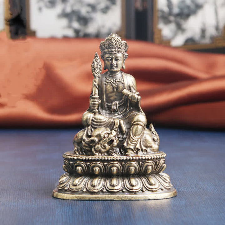 Buddha Stones Manjusri Bodhisattva Serenity Copper Statue Decoration - image 5