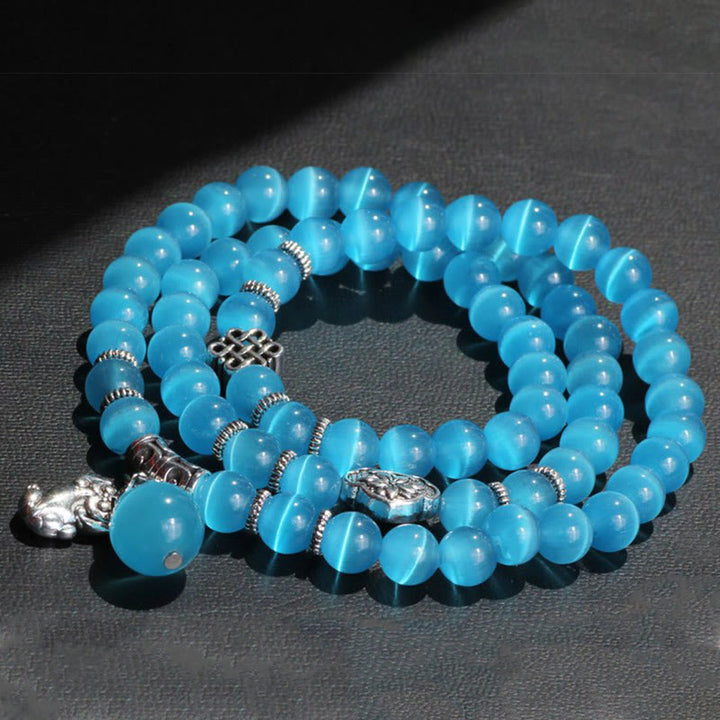 Buddha Stones Cat Eye PiXiu Support Triple Wrap Bracelet - image 32