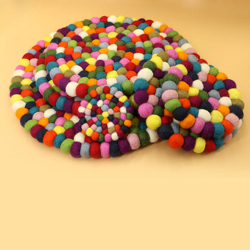 Buddha Stones Tibetan Singing Bowl Handcraft Felted Wool Cushion Decoration - image 3