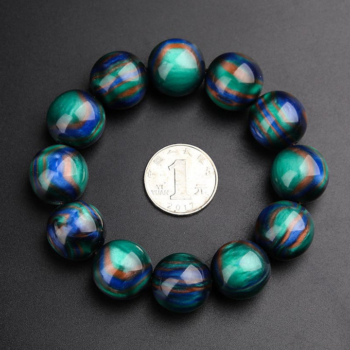 Buddha Stones Colorful Sea Willow Mala Positive Bracelet Ring - 20mm - image 6