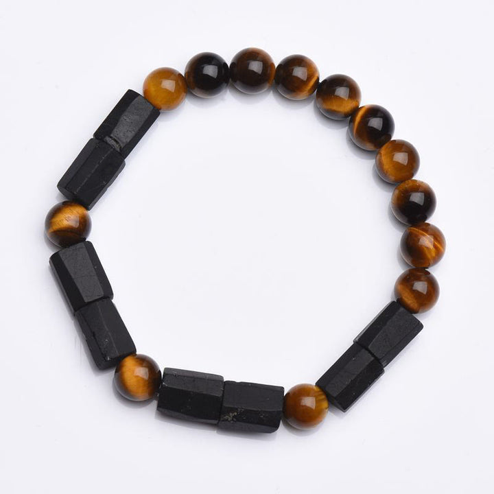 Buddha Stones Natural Black Tourmaline Tiger Eye Positive Bracelet - image 15