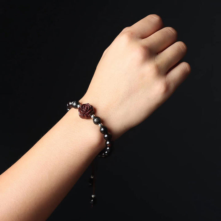 Buddha Stones Small Leaf Red Sandalwood Sooth Bracelet - image 3